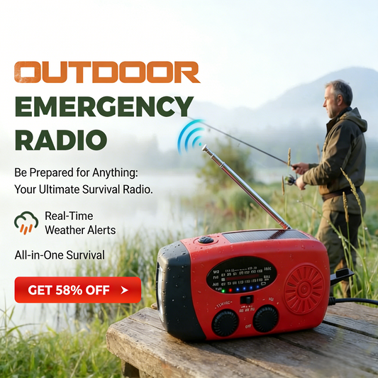 📻 50% OFF! 🔦 Portable Solar & Hand Crank Radio – LED light & NOAA ready ✨
