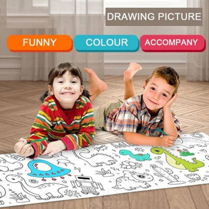 🎨 50% OFF! ✨ CHILDREN'S DRAWING ROLL - 30ft Paper with 12 Colors, Portable Design for Creative Fun, Ideal Gift for Young Artists 🎁👧