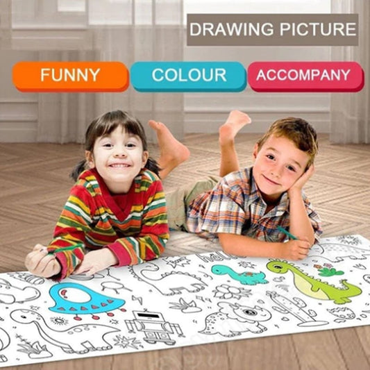 🎨 50% OFF! ✨ CHILDREN'S DRAWING ROLL - 30ft Paper with 12 Colors, Portable Design for Creative Fun, Ideal Gift for Young Artists 🎁👧