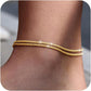 💎 BUY 1 GET 1 FREE! 🌊 Dainty Layered Waterproof Anklet – Adjustable Silver Chain, Hypoallergenic & Perfect for Summer Beach Days 🌞