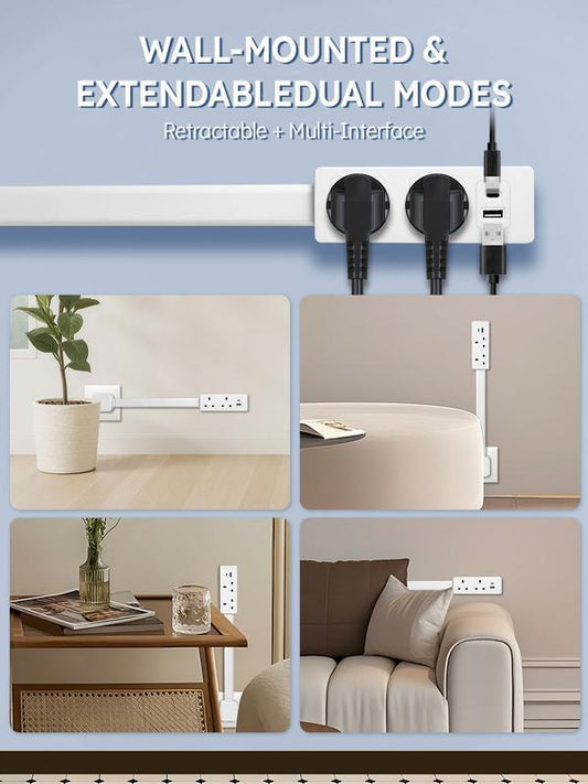 🔌 50% OFF NOW! 🇬🇧 R2R UK Plug Adjustable Outlet Extender – 180° Rotating Plugs, 4 AC Outlets & 3 USB Ports, Extendable Design 🛋️