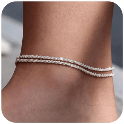 ⭐ 50% OFF NOW! 💦 Dainty Layered Waterproof Anklet – Delicate chains, waterproof & tarnish-free – Perfect for beach, pool & daily wear ✨