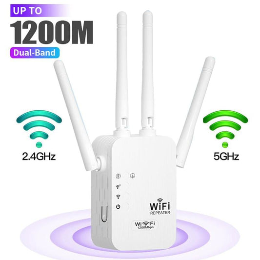📶 50% OFF NOW! 🔥 1200Mbps WiFi Extender - Dual Band & 10,000 sq ft Coverage, Perfect for Large Homes and Multiple Devices ✨