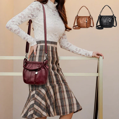 👜 60% OFF NOW & FREE SHIPPING! 💼 Pleated Bucket Leather Handbag – Soft Material, Adjustable Strap & Chic Casual Style ✨