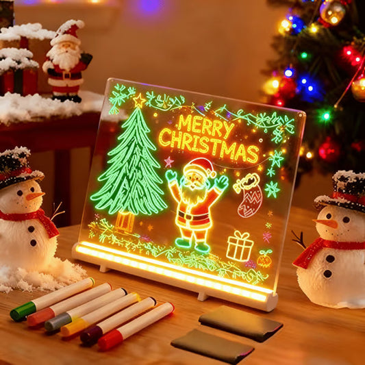 🎨 BUY 3 GET 1 FREE! ✨ Luminous LED Drawing Board for Kids – Includes 7 colour pens & foldable stand – Perfect for creative fun & learning at home 🖍️