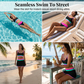 👙 60% OFF NOW! 🌈 Color Block Patchwork Nylon Sporty 3-Piece Bikini Set – High Waisted, Tummy Control & Perfect for Beach Days 🏖️