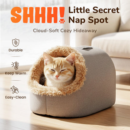 🐾 50% OFF NOW! 🏠 Winter Warm Pet Cave Bed – Cozy & Insulated, Soft Plush Material & Secure Hideaway Design ❄️