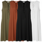Sleeveless lace-up cotton blend dress in multiple colours