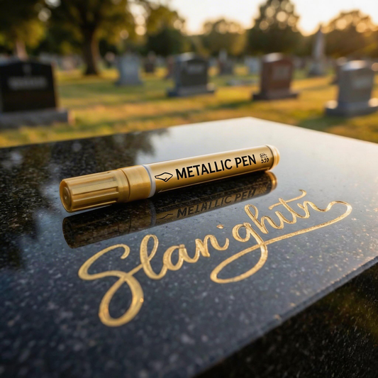 🪦 BUY 1 GET 1 FREE! ✨ Golden Gravestone Pen for Restoring Faded Inscriptions – Weatherproof & easy to apply – Durable gold tone, perfect for memorial maintenance or heritage projects 🖊️🌿