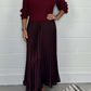 👗 60% OFF NOW! ✨ Women's Solid Color Long Sleeve Dress - Elegant Pleated Hem for Office/Date, Soft Stretch Fabric with Comfortable Fit 🌸📦