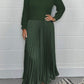 👗 60% OFF NOW! ✨ Women's Solid Color Long Sleeve Dress - Elegant Pleated Hem for Office/Date, Soft Stretch Fabric with Comfortable Fit 🌸📦