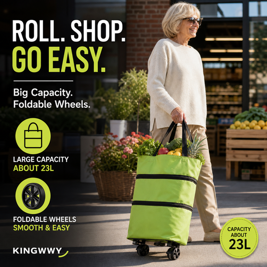 🛒 50% OFF NOW! 🧺 2-in-1 Foldable Shopping Cart – Sturdy frame, compact fold & large capacity – Perfect for grocery runs & weekend markets 📦