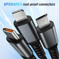 🔌 BUY 1 GET 1 FREE! ✨ Transparent Luminous 3-in-1 Fast Charging Cable - USB-C/Micro-USB/Lightning with LED Power Indicator & Nylon Braiding 📱💫