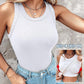 👚 50% OFF NOW! 💖 Ribbed Stretchy Tank Top with Shelf Bra – Last Day Special Price £9.99!! – Built-in support, smoothing fit & no-slip straps – perfect for layering or workouts 💪