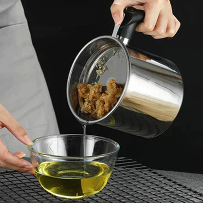 🍳 50% OFF NOW! ♻️ 304 Stainless Steel Oil Keeper with Filter – Reusable grease strainer – Fine mesh removes food bits – cleaner, healthier reuse for frying oil 🥘✨