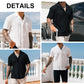👕 50% OFF NOW! 🔥 Men's Slim Cut-out Print Short Sleeve Shirt – Modern design, breathable & perfect for streetwear or summer nights ✨
