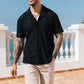 👕 50% OFF NOW! 🔥 Men's Slim Cut-out Print Short Sleeve Shirt – Modern design, breathable & perfect for streetwear or summer nights ✨
