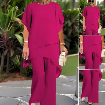 👚 50% OFF NOW! 💃 Charming Irregular Top & Wide Leg Pants Set – Trendy Design, Comfortable Fit & Effortless Style ✨