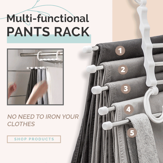 👖 BUY 2 GET 1 FREE! 🔥 Telescopic Folding Pants Rack - Space-Saving Multilayer Design for Closet/Storage Organization 🏠✨