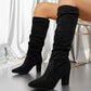 👢 60% OFF HOT SALE! ✨ Women's Solid Color High Heel Boots - Fashion Pointed Toe & Block Heel for Elegant Office and Evening Wear 💃🌟