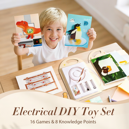 🔋 50% OFF! 💡 BEGINNER CIRCUIT KIT - 16 Fun Projects with LED Lights, Safe & Easy STEM Learning, Perfect Educational Gift for Ages 3-6 🎁👶