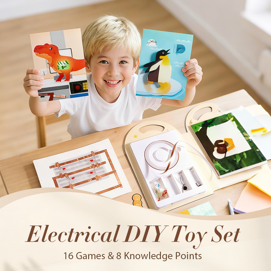 🔋 50% OFF! 💡 BEGINNER CIRCUIT KIT - 16 Fun Projects with LED Lights, Safe & Easy STEM Learning, Perfect Educational Gift for Ages 3-6 🎁👶