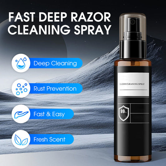 💥 BUY 1 GET 1 FREE! 🔥 Fast Deep Razor Cleaning Spray – Essential for All Men in 2025 🎁✨