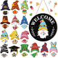 🎄 50% OFF NOW! 🍁 Interchangeable Wooden Gnome Welcome Sign - Customizable Seasonal Decor with Accessories, Perfect for Porch/Garden Holiday Display 🎅✨