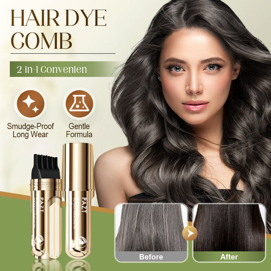 💇‍♀️ BUY 2 GET 3! ✨ 2-IN-1 HAIR DYE COMB - Precision Application for Gray Coverage, Non-Drip Formula with Nourishing Argan Oil, 5 Min Processing Time 🌸🧴