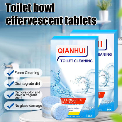 🍋 BUY 1 GET 1 FREE! ✨ Lemon Scent Toilet Bowl Cleaner Tablets - Effervescent Stain Removal with 7-Day Freshness & Antibacterial Protection 💦🚽