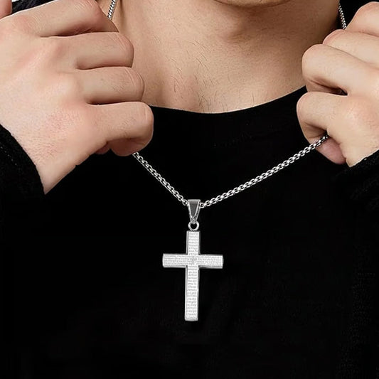 ⛓️ 50% OFF! ✨ STAINLESS STEEL CROSS NECKLACE - Unisex Design with Hypoallergenic Chain, Perfect Gift for Him & Her 💫🎁