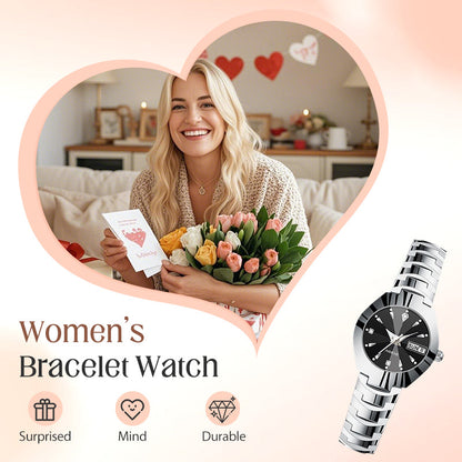 ⌚ LAST DAY 60% OFF! ✨ Women’s Elegant Waterproof Watch - Diamond-Cut Markers & Sapphire Glass for Luxury & Precision 🌟💧