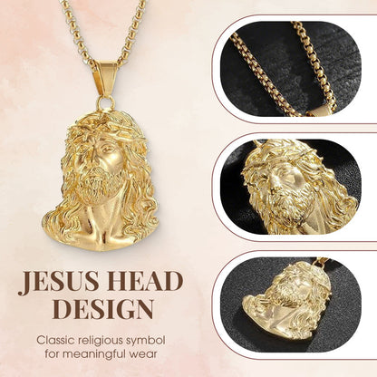 ✝️ BUY 1 GET 1 FREE! ✨ Jesus Head Pendant – Detailed sculpture, silver or gold tone ✨