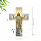 ✝️ BUY 3 GET 4! ✨ Retro Jesus Christ Wall Cross Decor - Vintage Wooden Design with Faith Symbolism for Spiritual Home Accent 🌟🕊️
