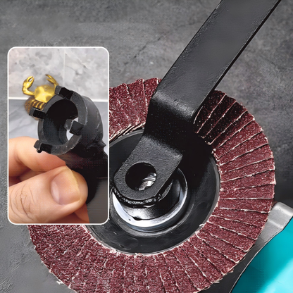 🔧 BUY 2 GET 1 FREE! ✨ Quick Disassembly 4-Jaw Wrench for Angle Grinder - Anti-Slip Design with Protective Pads for Secure Grip & Easy Plate Removal 🛠️🔒