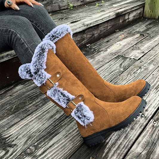 👢 60% OFF NOW! ❄️ Women's Thick Plush Mid-Calf Snow Boots – Waterproof, Slip-Resistant & Warm for Cold Weather ⛄📦