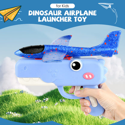 🦖 BUY 2 GET 1 FREE! ✨ Dinosaur Airplane Launcher Toy for Kids - 3 Flying Modes with LED Lights for Outdoor Active Play 🌟✈️