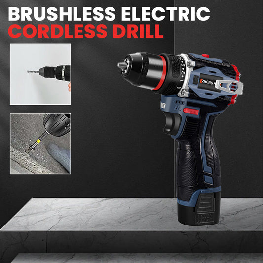 ⚡ 60% OFF NOW! ✨ Brushless Electric Cordless Drill with Battery & Charger - 20V Power with 25 Torque Settings for DIY & Professional Use 🔋🔧