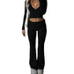 👚 60% OFF! 💫 WOMEN'S 2-PC CROP TOP SET - Flowy High-Low Hem & Wide-Leg Pants, Soft Breathable Fabric for Yoga and Casual Wear 🌸🧘‍♀️