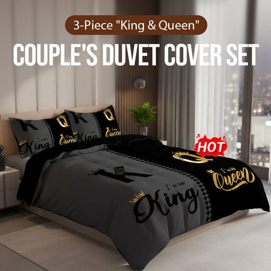 👑 50% OFF NOW! 🛏️ King & Queen Duvor Cover Set – 3-Piece Luxury, Soft Brushed Fabric & Easy Care 🏰✨