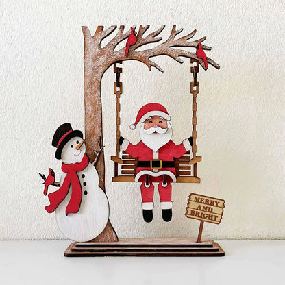 🎅 BUY 2 GET 1 FREE! 🔥 3D Wooden Santa on Swing Tabletop Decor - Handcrafted & Festive, Perfect for Christmas Home Decor 🎄✨