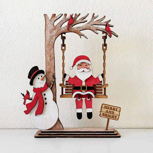 🎅 BUY 2 GET 1 FREE! 🔥 3D Wooden Santa on Swing Tabletop Decor - Handcrafted & Festive, Perfect for Christmas Home Decor 🎄✨