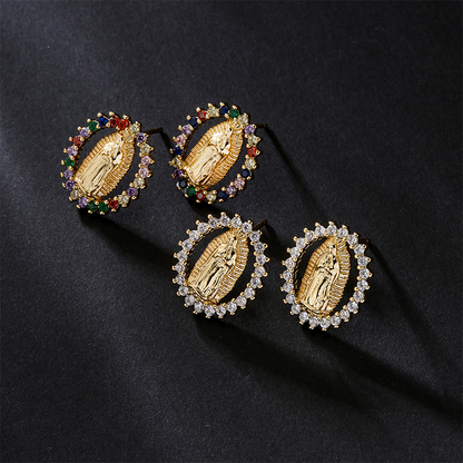 💎 50% OFF NOW! 🎉 Virgin Mary Sparkling Earrings – Elegant Symbol of Faith, Hypoallergenic & Perfect for Everyday Wear ✨📿📦
