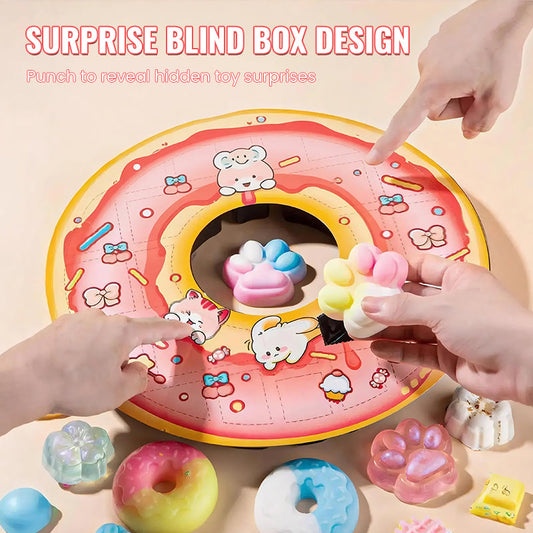 🎁 60% OFF NOW! 🎉 Donut Surprise Punch Box Toy – Fun Party Game, Reusable & Filled with Small Prizes 🍩🎊📦
