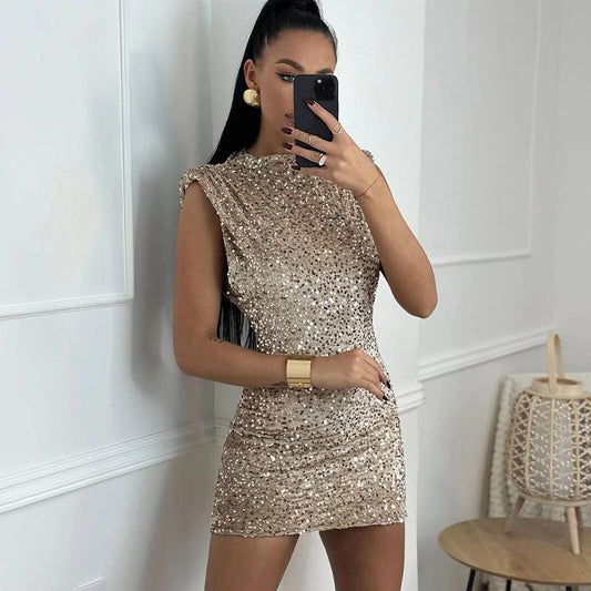✨ 60% OFF NOW! 🎉 Sparkling Sequin Dress – Sleeveless, Elegant & Party Ready 📦