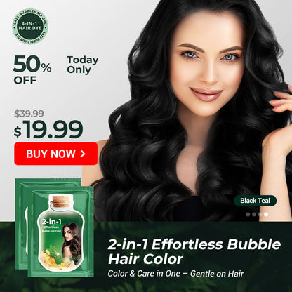 💆‍♀️ 50% OFF NOW! ✨ 2-in-1 Bubble Hair Color Kit – Root Touch-Up, Full Coverage & Salon Quality at Home 🎨