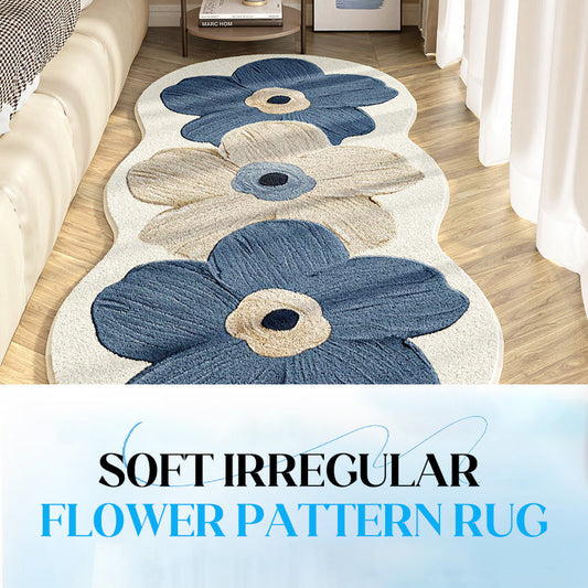 🧺 50% OFF NOW! ✨ Soft Flower Pattern Rug – Irregular Design, Cozy & Adds Style to Any Room 🏠🌸