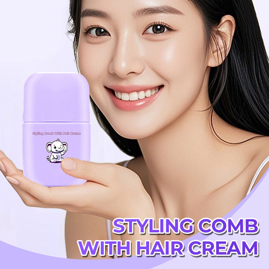 🦋 BUY 2 GET 1 FREE ! 🔥 Styling Comb With Hair Cream – Tames Frizz, Adds Shine & Perfect for On-the-Go 💇‍♀️