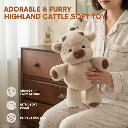🐮 50% OFF NOW! 🎁 Adorable Furry Highland Cattle Soft Toy – Ultra-soft, huggable & lifelike design – Perfect gift for kids, collectors & cow lovers ✨