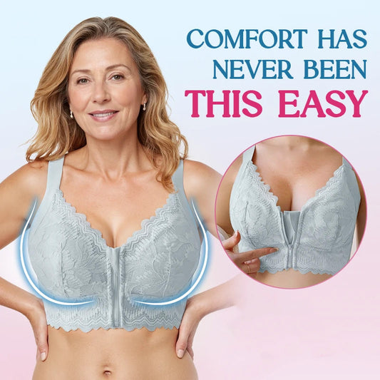 👙 50% OFF NOW! 🤩 Women’s Front-Closure Lace Support Bra – Posture Correction, Comfortable & Adjustable Fit 🎀